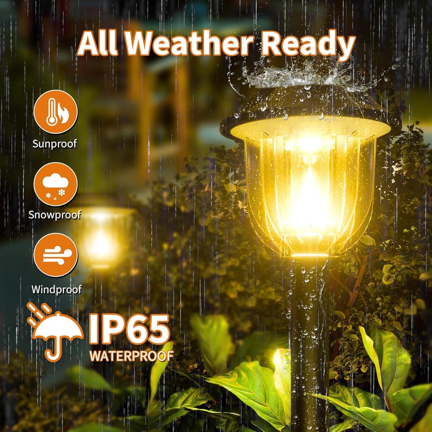 Solar Outdoor Lights,5 Pack LED Lights Outdoor Waterproof for Your Garden, Landscape, Path, Yard, Patio, Driveway(Warm)