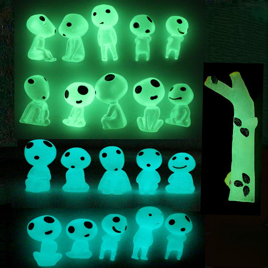 Fairy Garden Accessories Tree Elves Easter Egg Fillers Glow in Dark Basket Stuffers Garden Alien Decor Miniature for Micro Landscape Outdoor Status Patio Lawn Yard Kit