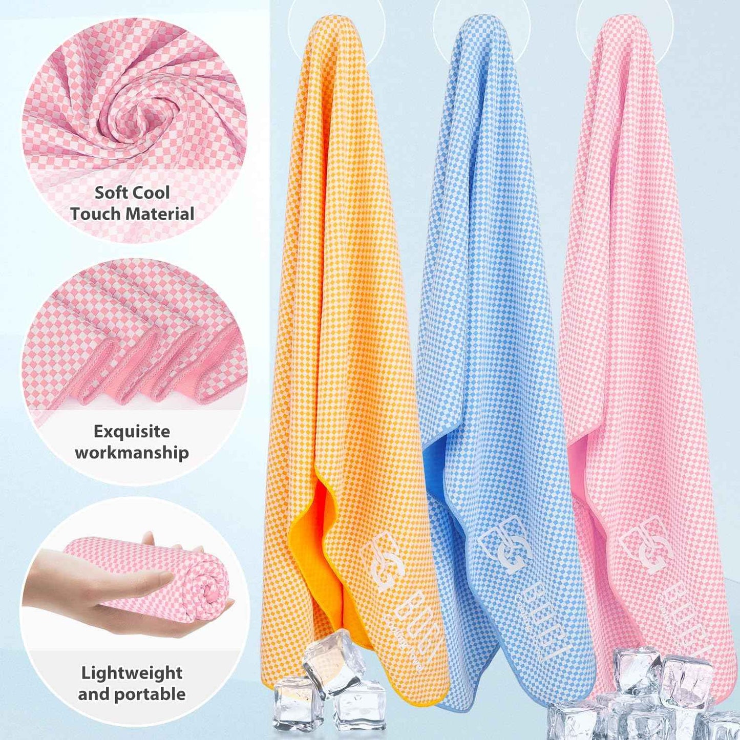 BOGI Cooling Towels for Neck and Face, Soft Breathable Cool Towel for Instant Cooling Stay Cool for Yoga, Sport, Gym, Camping, Running & More Activities