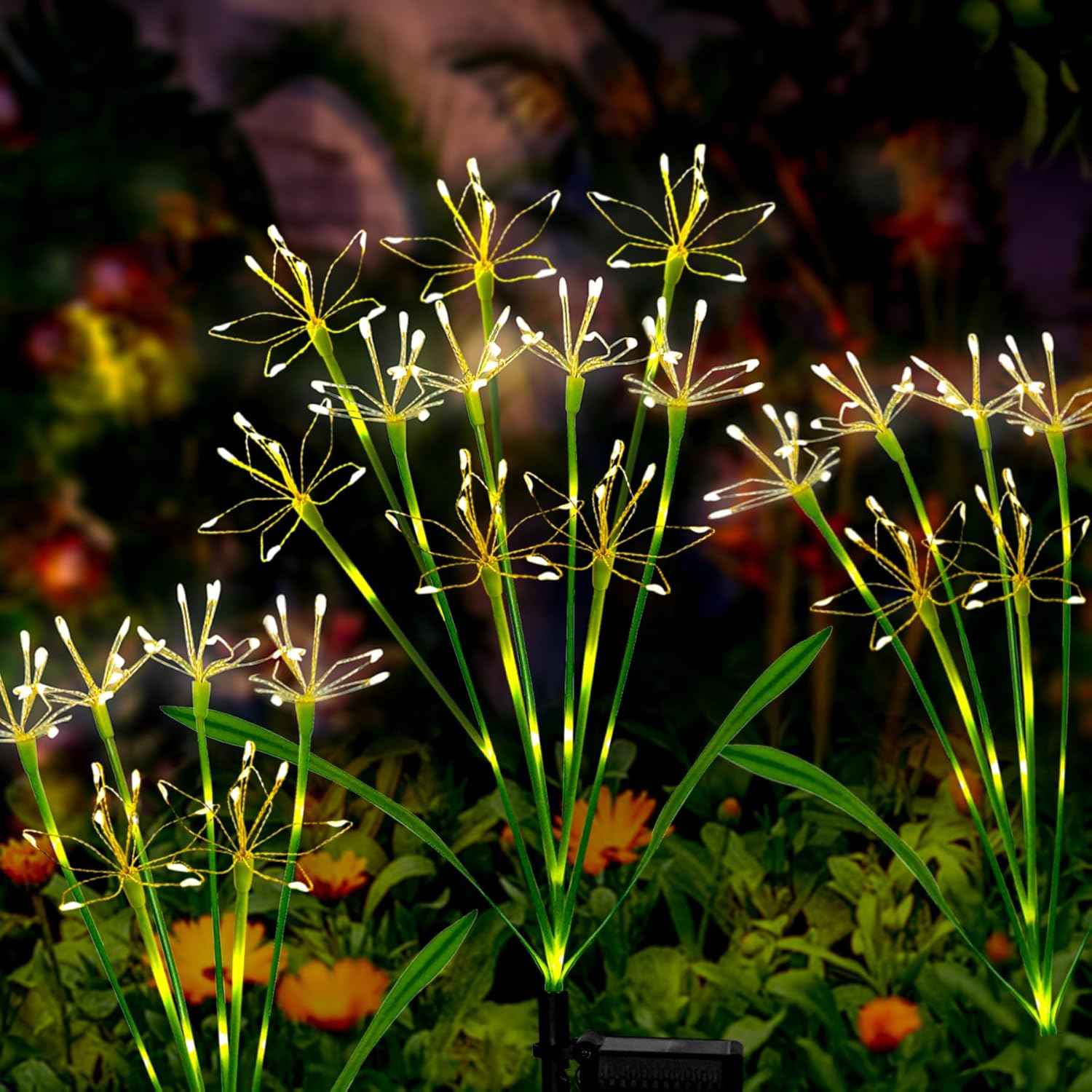 Solar Garden Lights Decor: Gardening Gifts for Women Mothers Day Warm White - Waterproof Twinkling Swaying Firefly Solar Lights Outdoor with 2 Modes for Yard Patio Pathway Decoration 4-Pack