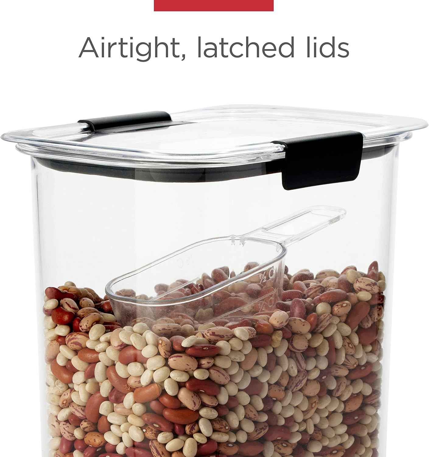Rubbermaid Brilliance BPA-Free Food Storage Containers with Lids Airtight Kitchen and Pantry Organization Set Includes 3 Containers and Scoops Clear 16 cups