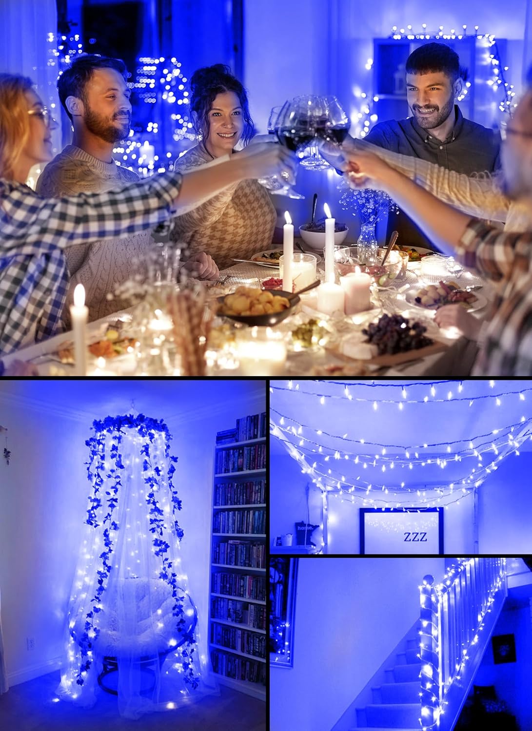 Battery Operated Christmas String Lights, 8ft 20 LED Mini Lights with Timer, Christmas Tree Lights for Indoor Outdoor Bedroom Wedding Party Holiday Xmas Decoration，Blue