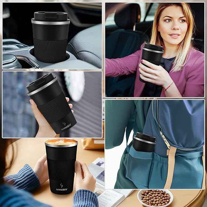 MOMSIV 17oz Travel Mug, Insulated Coffee Cup with Leakproof Lid, Vacuum Stainless Steel Double Walled Reusable Tumbler for Hot and Cold Water Coffee and Tea In Travel and Car