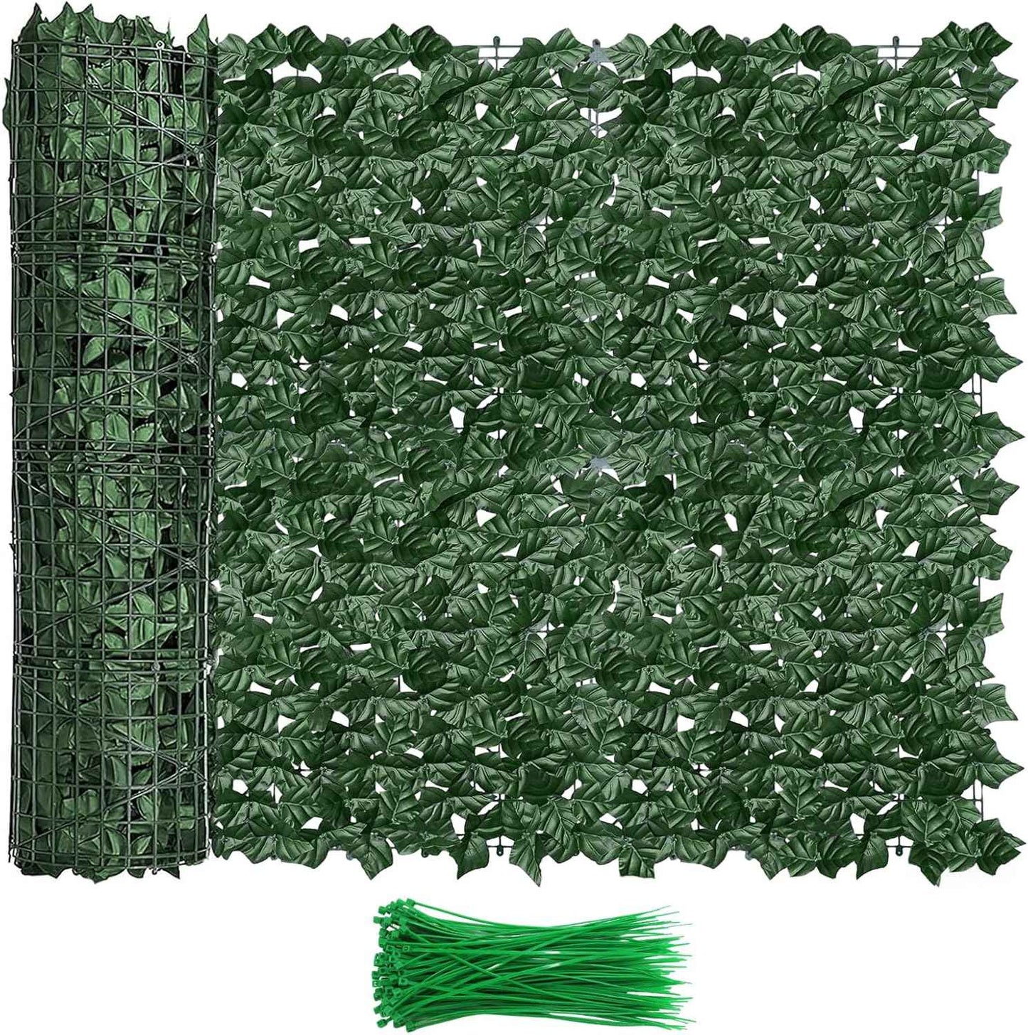 Artificial Ivy Privacy Fence Wall Screen, 40X120 in UV-Anti Faux Greenery Backdrop Ivy Vine Leaf Hedges Fence Panels for Patio, Balcony, Garden, Backyard Indoor Outdoor Green Wall Decor