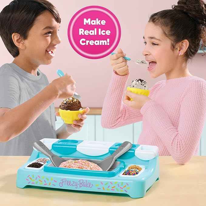 Freezy Bake Ice Cream Maker With 3 Mixes Included (Vanilla, Strawberry and Chocolate)