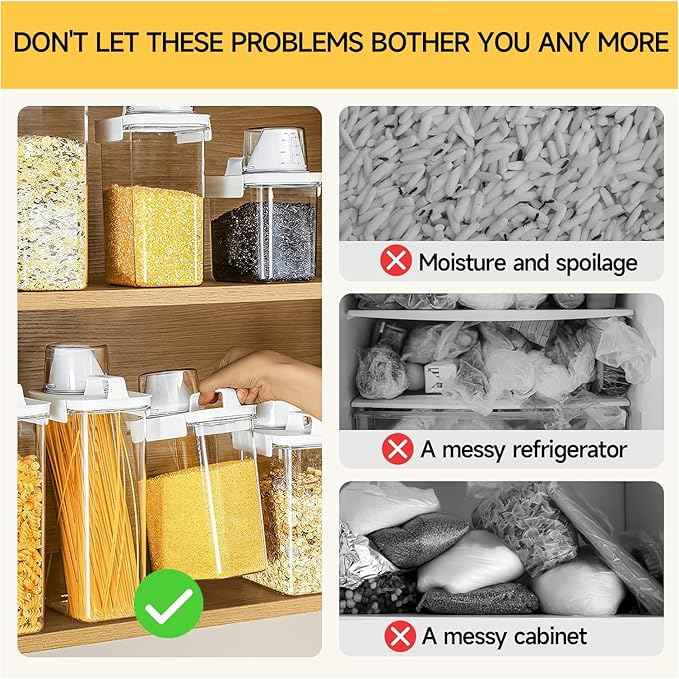 Cereal Storage Containers Sets,BPA Free with Pouring Spout Handle Airtight Food Storage Dispenser with lids For Rice Flour Pasta Grain, Pet Food Storage Container (37.2 oz + 77.7 oz (2 of Each))