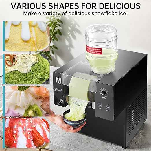 Snowflake Ice Machine, 330.6LBS/24H 660W Shaved Ice Machine, Rapid Cooling, Food-Grade Stainless Steel Material, Snowflake Ice Maker for Dessert, Ice Cream,Suitable for Party＆Commercial Use