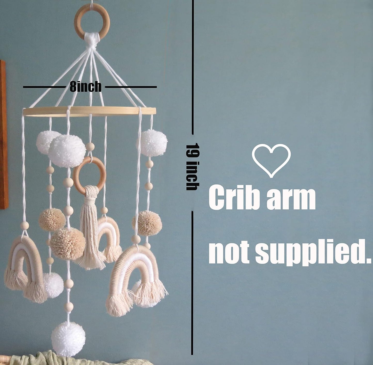 Neutral Boho Rainbow Baby Mobile for Crib Mobile Nursery DéCor