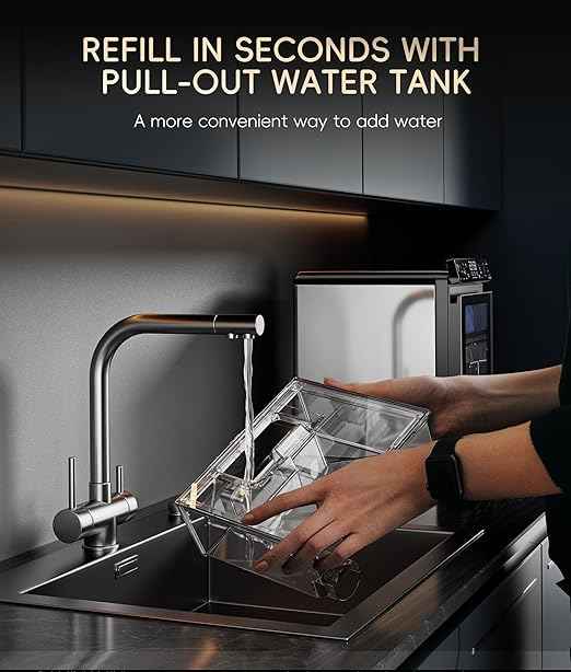 ecozy Nugget Ice Maker Countertop, First Full-Color Smart Panel 44 lbs/24H Ice Machine with APP & Voice Control, Double-Layer Insulation, Pull-Out Water Tank, Soft Pebble Chewable Ice, Self-Cleaning