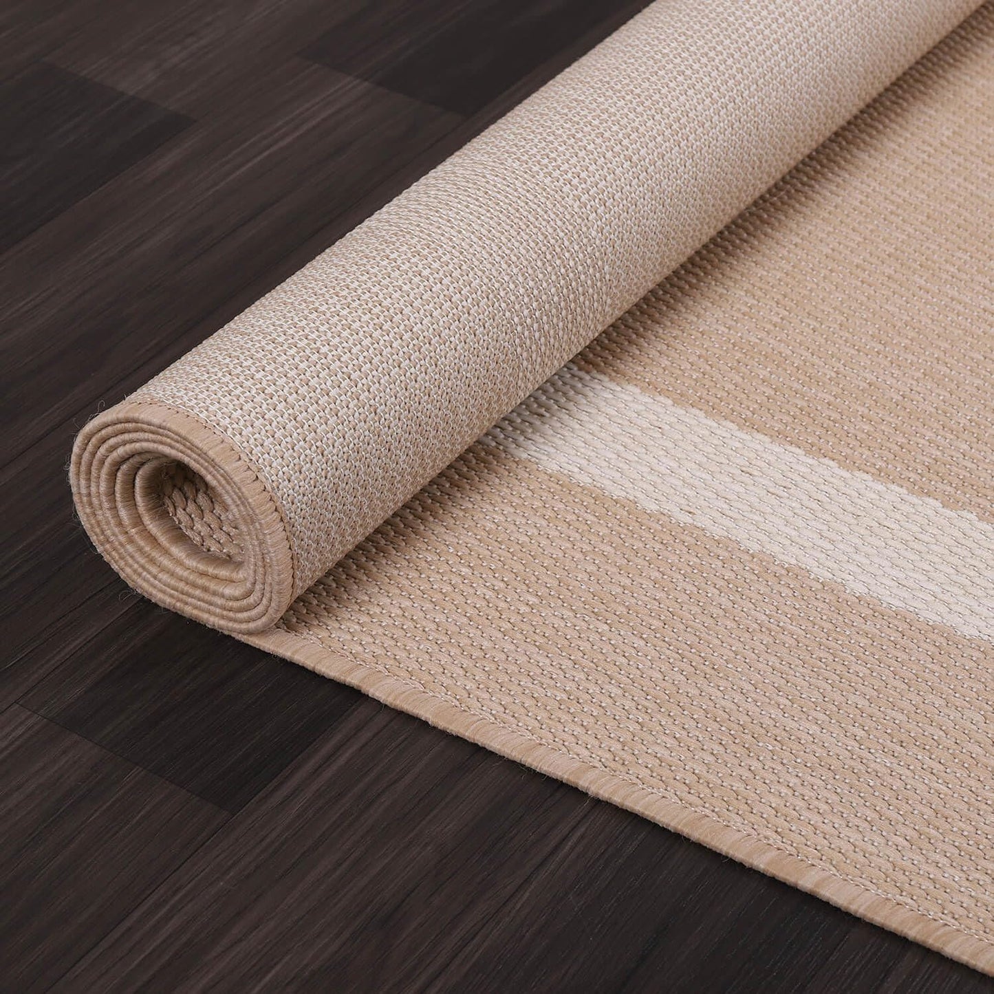 Bordered Outdoor Rug 9x12 Washable Outside Carpet for Indoor Patio Porch Waterproof Easy Cleaning Non Shedding Area Rugs Beige 9 x 12