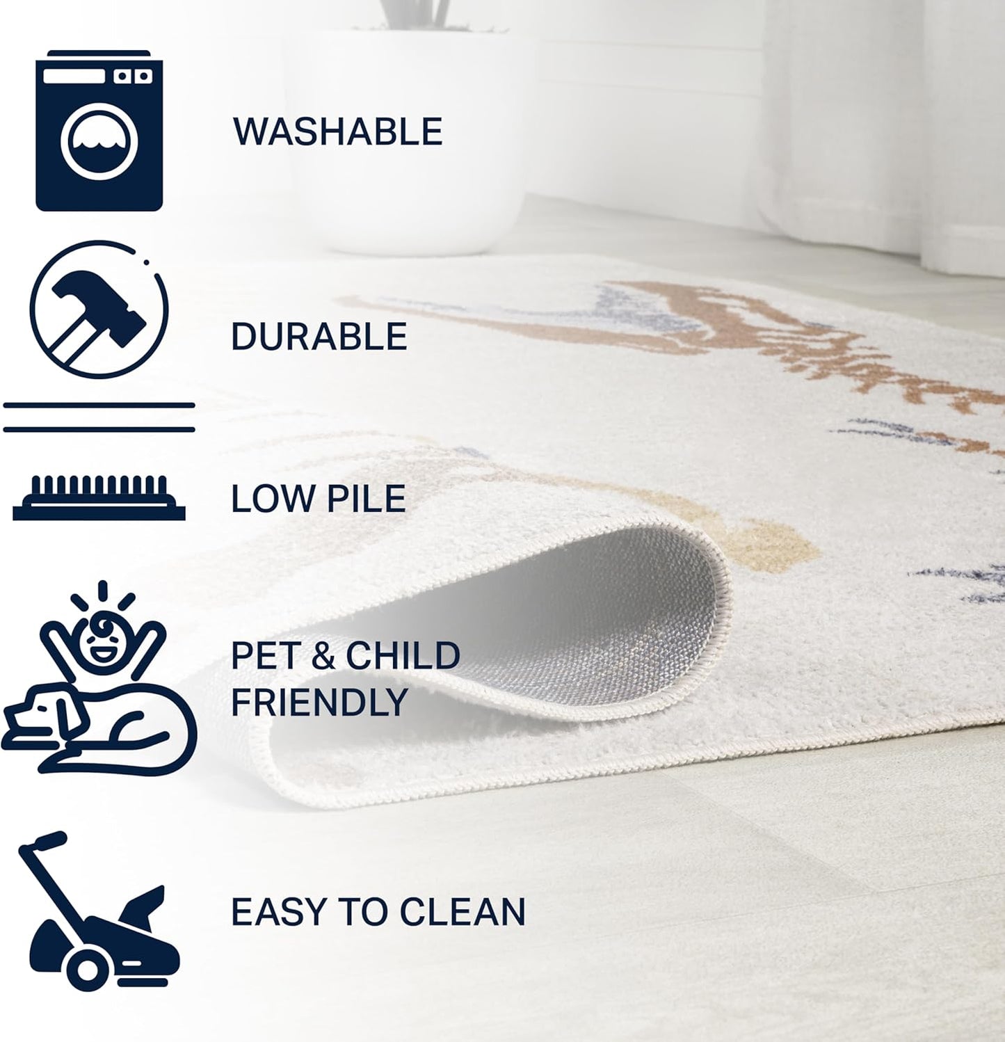 JONATHAN Y Machine-Washable Cream/Multi Runner Rug, 2x8, Kingdarr T-Rex Modern, Casual, Kids & Novelty for Living Room, Dining Room, Bedroom, Kitchen Easy-Cleaning, Non-Shedding (KDW103A-28)