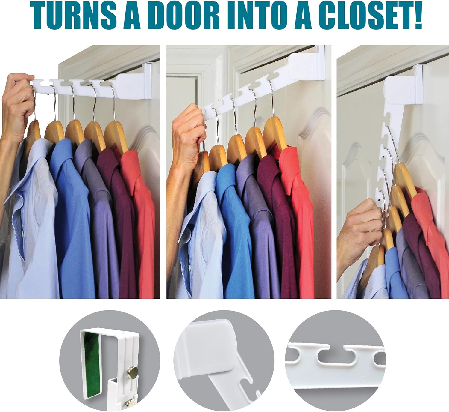 Wonder Hanger Over The Door 2-Pack Organizer for Clothes Hangers, Space-Saving Cascading Hanger Hooks, White - Lumora Casa