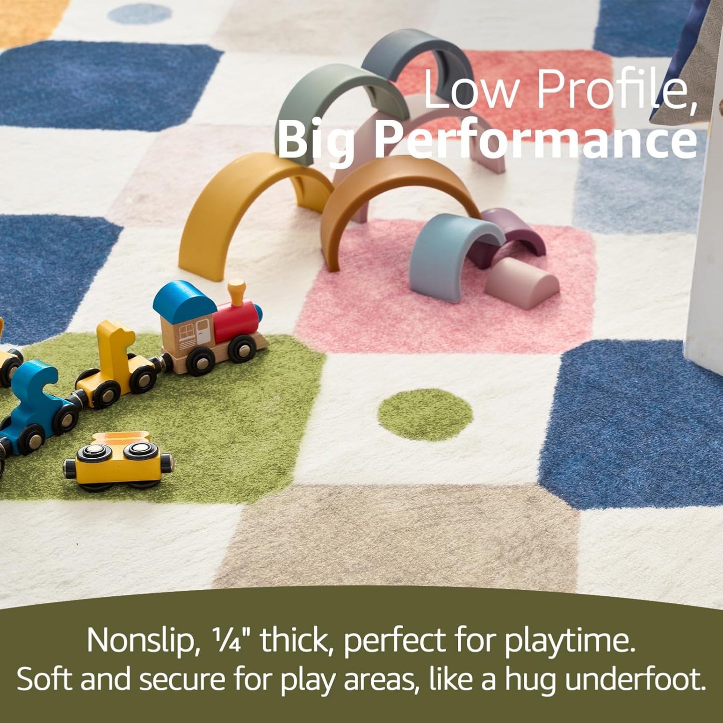 jinchan Area Rug 3x5 Kids Washable Indoor Floor Cover Non-Slip Modern Soft Rug Elementary School Classroom Colorful Diamond Carpet for Nursery Playroom Daycare Bedroom Living Room Circus on Cream