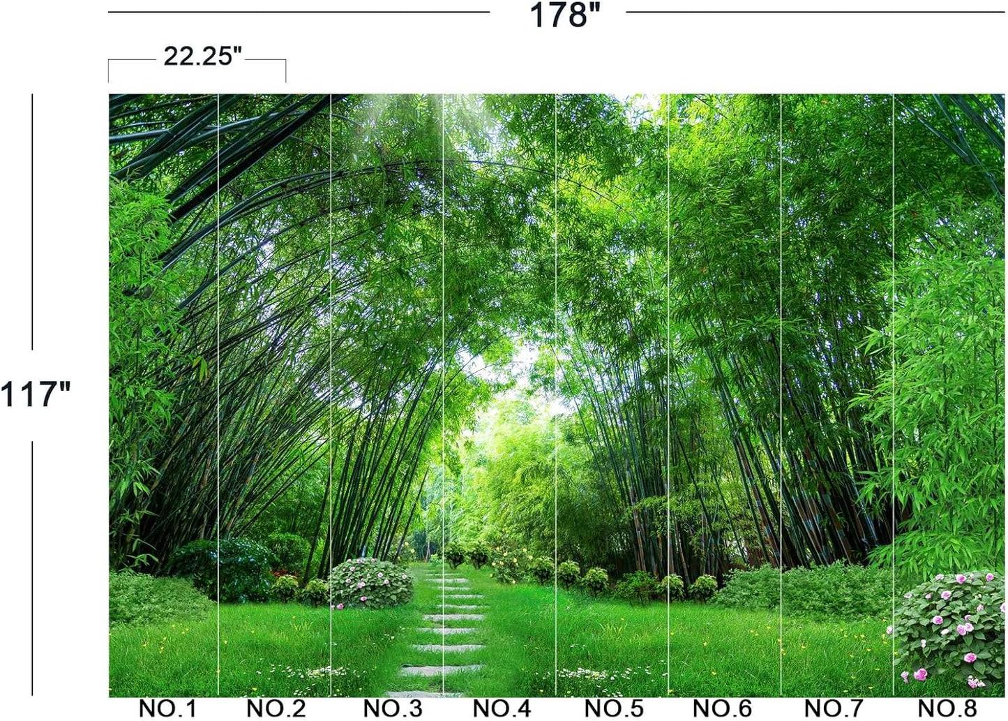 Green Bamboo Forest Wall Mural Wallpaper for Bedroom 178" x 117"