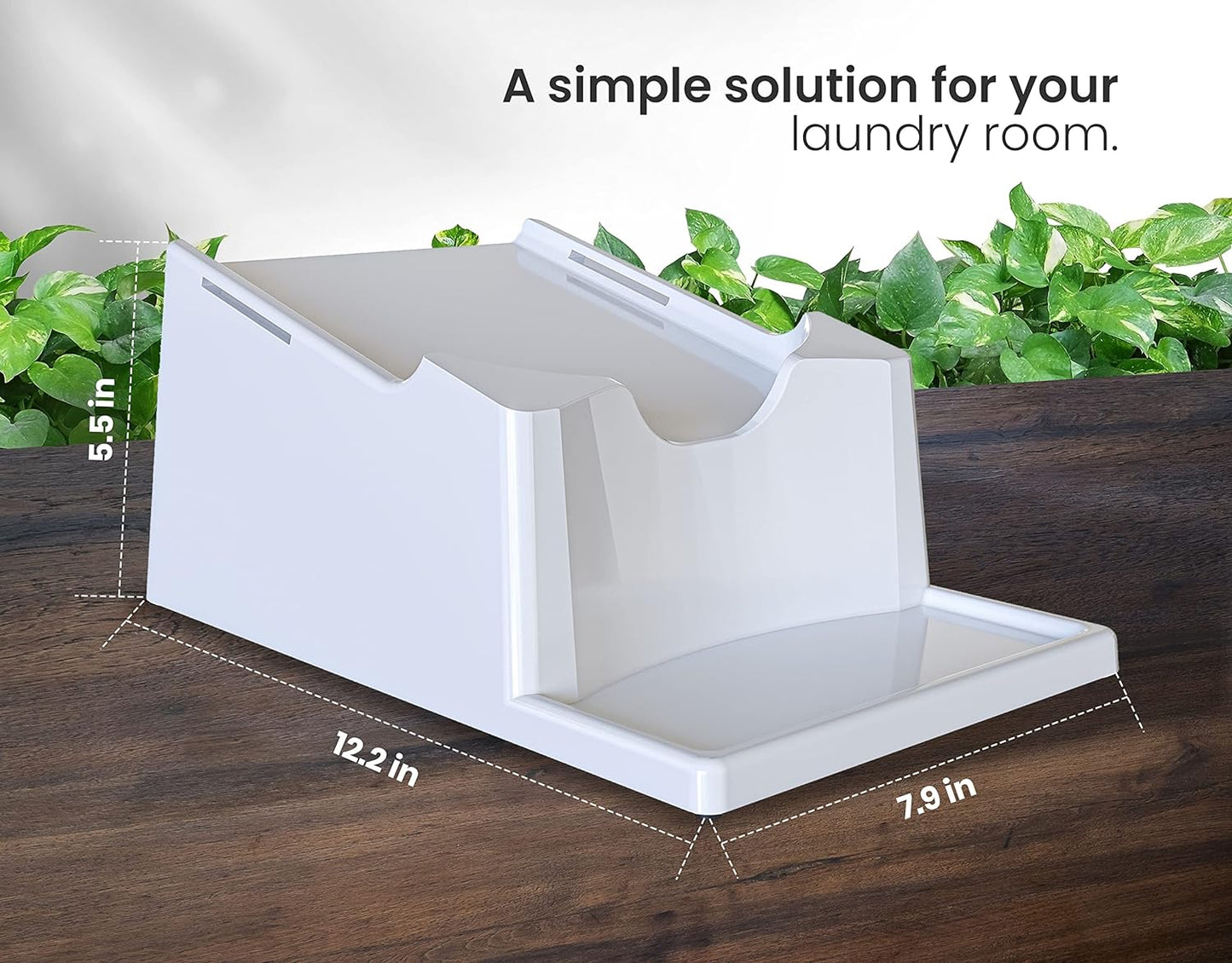 TidyFriend 2 Pack Liquid Laundry Detergent Holder Stand with Drip Tray & Rubber-Grip Feet, Stand for Laundry Room Organization and Storage, Fabric Softener Dispenser with Cup Holder (White)