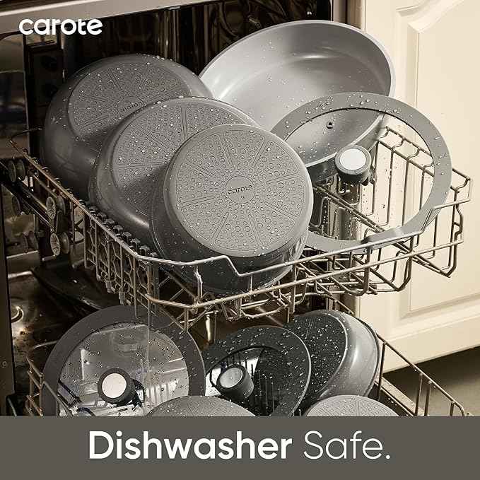 CAROTE 27pcs Ceramic Cookware Set Nonstick, Pots and Pans Set Non Stick, Non Toxic Cookware Detachable Handles, Dishwasher/Oven Safe, RV/Camping Cookware with Kitchen Utensils, Mothers Day Gifts