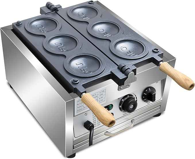 Ice Cream UFO Burger Maker 3pcs, Electric Burger Waffle Maker, rotary Hamburger sandwich machine Non-stick Panini press waffle machine 110V Gelato Panini Press machine for Home Kitchen Use Breakfast
