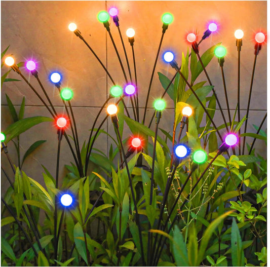 TONULAX Solar Garden Lights, Starburst Swaying Light - Swaying When Wind Blows, Solar Lights Outdoor Decorative, Color Changing RGB Light for Yard Patio Pathway Decoration(6 Pack)