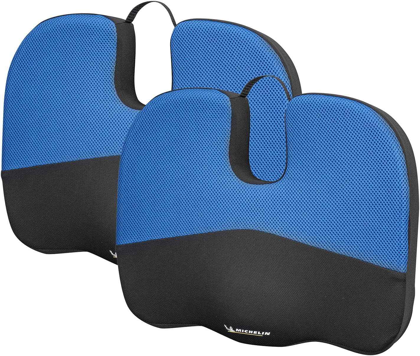 MICHELIN Memory Foam Seat Cushion 2-Pack - Gel Infused for Cooling Comfort, Orthopedic Ergonomic Support for Office Chair, Car Seat, Home, Travel - Breathable Mesh Cover with Portable Handle
