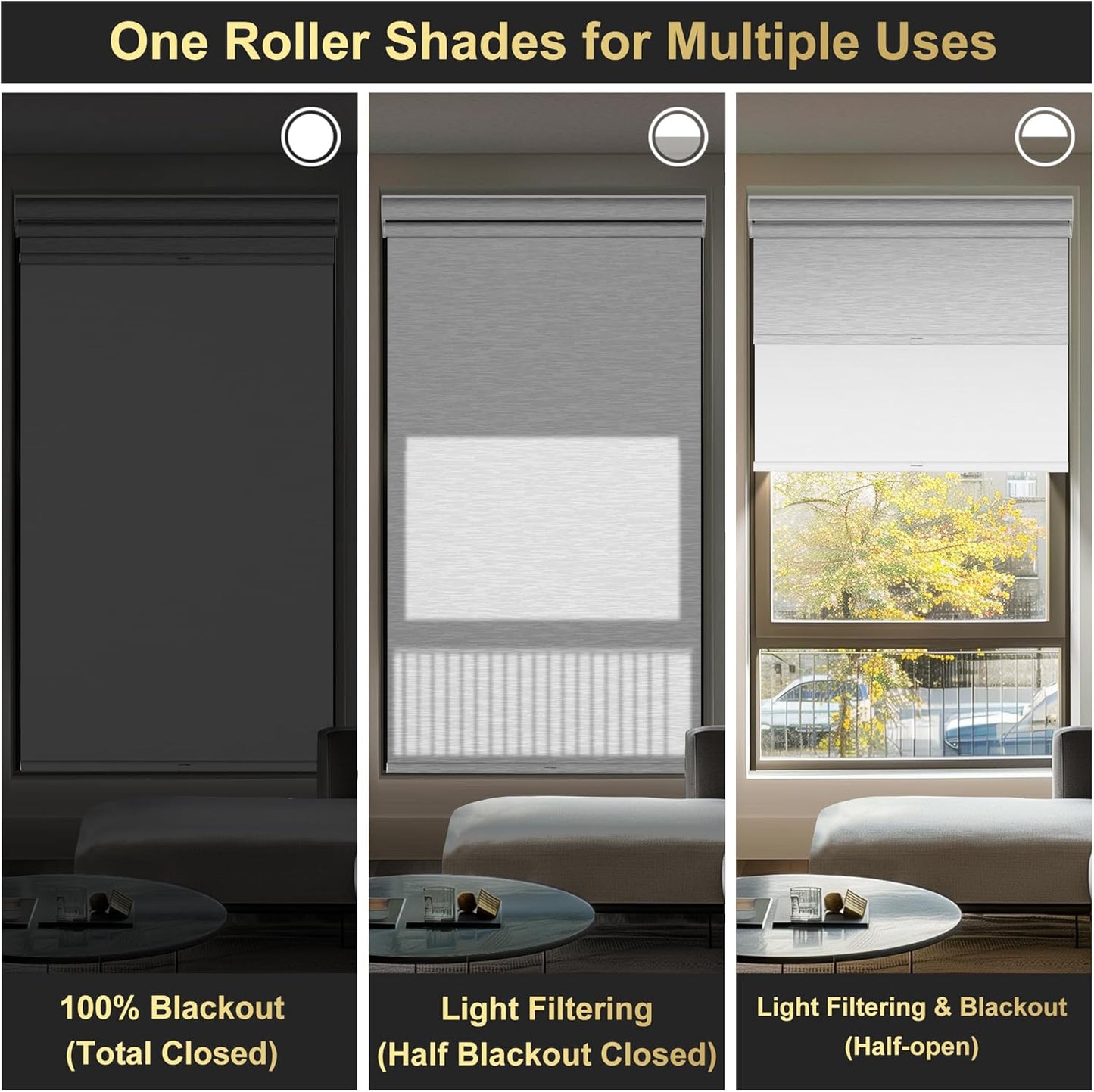 BERISSA Cordless Dual Roller Shades with Cassette Valance, Double Window Shades Blackout and Light Filtering, Day and Night for Home Office Door. Striped Jacquard White. 63 W x 64" H