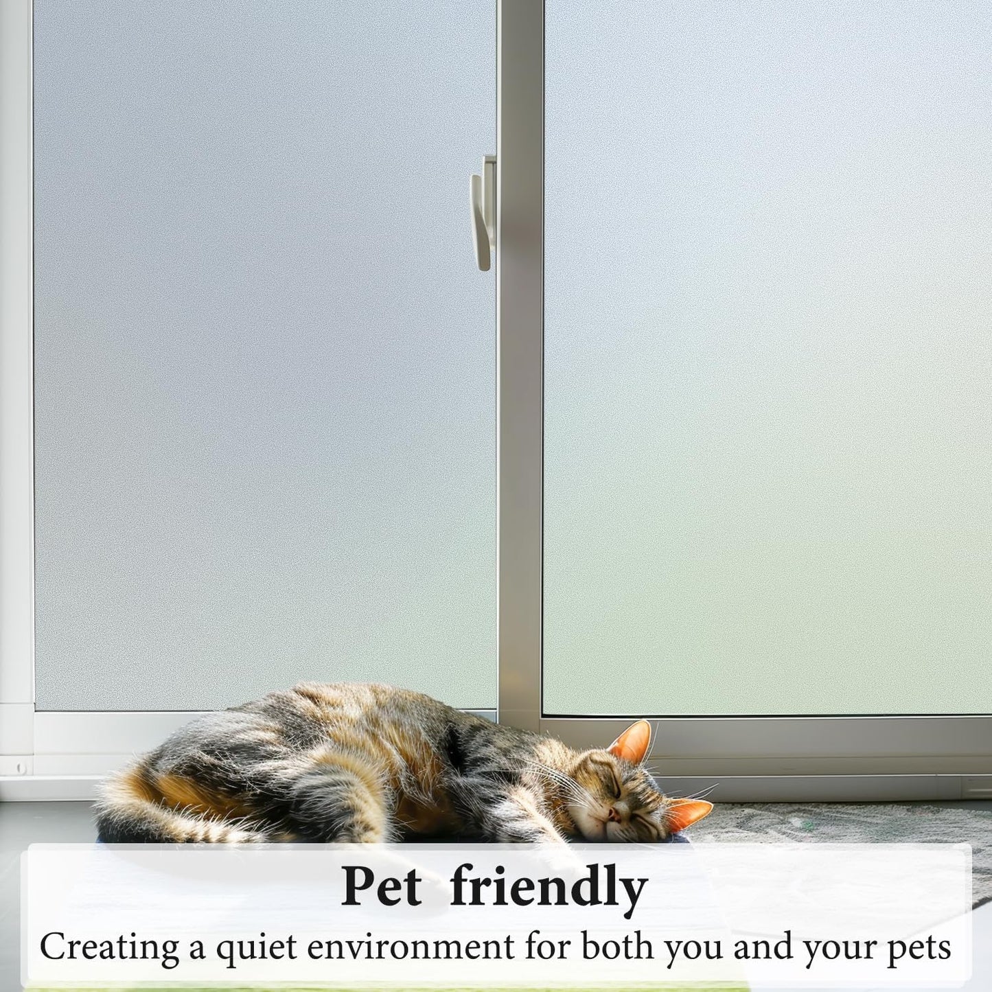 DUOFIRE Privacy Window Film Natural Frosted Glass Film Static Cling Glass Film No Glue Anti-UV Window Sticker Non Adhesive for Privacy Office Meeting Room Bathroom Living Room 29.5in. x 118in. S001