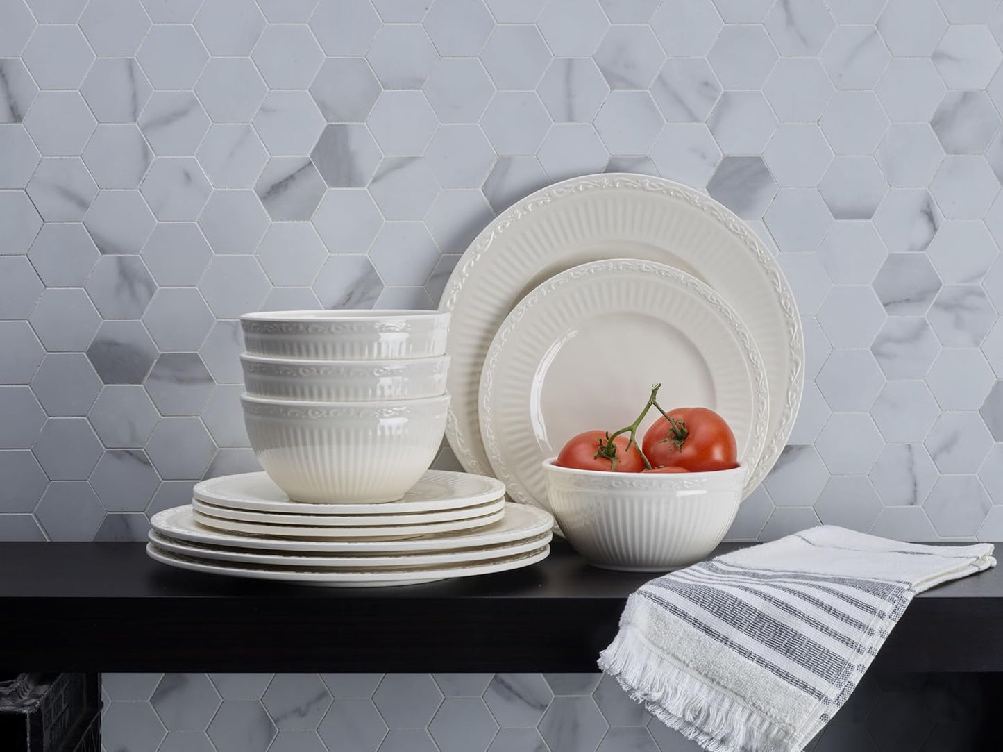 Mikasa Italian Countryside 12 Piece Melamine Outdoor Dinnerware Set, Service for 4