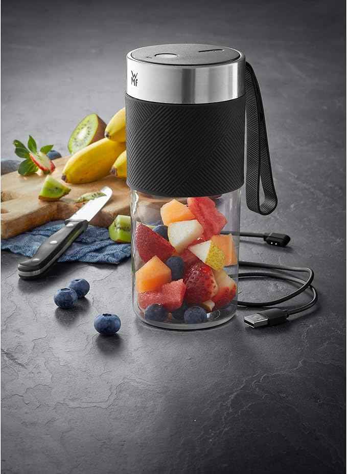 WMF Cromargan 300 ml Portable USB Rechargeable Mini Mixer, Smoothie Maker