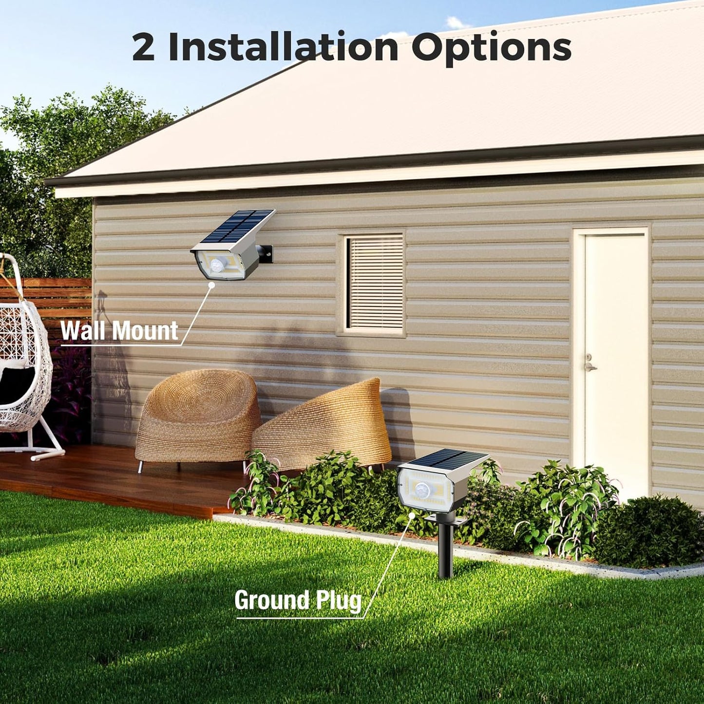 nipify 10 Pack Solar Lights Outdoor Waterproof, 3 Modes Motion Sensor Spot Lights,Solar Powered Spotlights 2-in-1 Auto On/Off Landscape Lighting for Outside Yard Wall Garden, Cool White