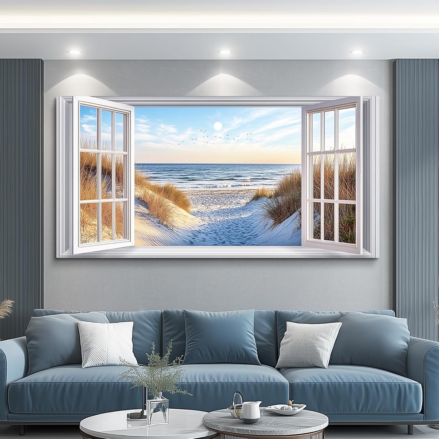 JUDASJART Canvas Wall Art For Living Room Large Wall Decor For Office Bedroom Decorations Coastal Beach Landscape Pictures Farmhouse Painting Artwork Room Wall Mural Aesthetic Home Decor 30x60 In