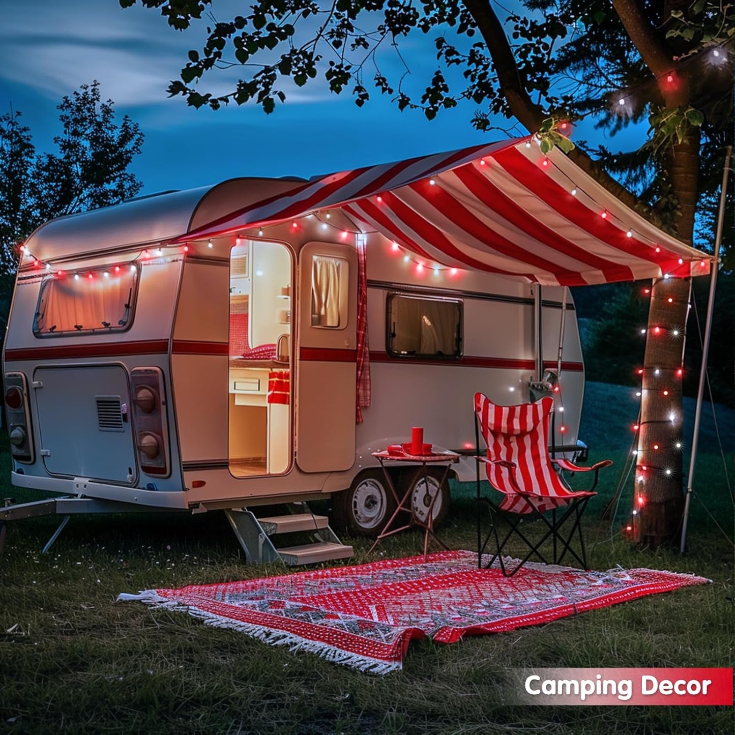 JMEXSUSS 2 Pack Red and White Christmas Lights, Each 100 LED 33ft Solar String Lights Outdoor Waterproof, 8 Modes Green Wire Solar Lights for Outside Tree Garden Patio Party Decoration