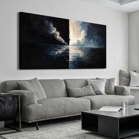 Canvas Wall Art Decor Wall Art Pictures for Living Room Abstract Canvas Art Wall Decor Modern Black and White Wall Art Prints Abstract Coastal Wall Art Decorations Bedroom Home Decor 20" X 40"