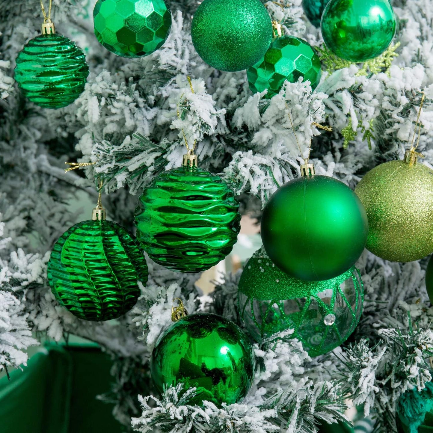 XmasExp 16ct Christmas Balls Ornaments - Shatterproof Large Hanging Ball Decorative Xmas Balls for Holiday Wedding Party Xmas Tree Decoration(3.15"/80mm, Green)
