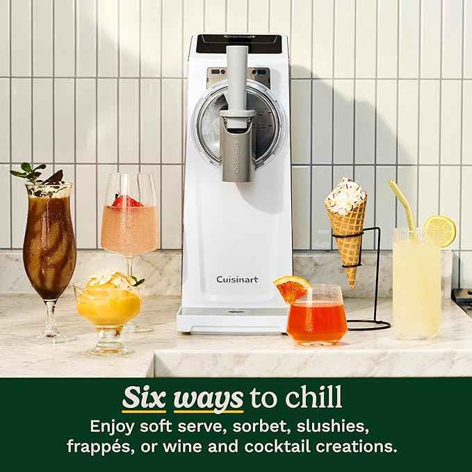 Cuisinart 6-in-1 Slushy & Soft-Serve Maker, Ice Cream Maker Machine Makes Soft-Serve Ice Cream, Slushies, Sorbet and More, Quick-Freeze Chill Technology Maintains Perfect Temperature, ICE-200
