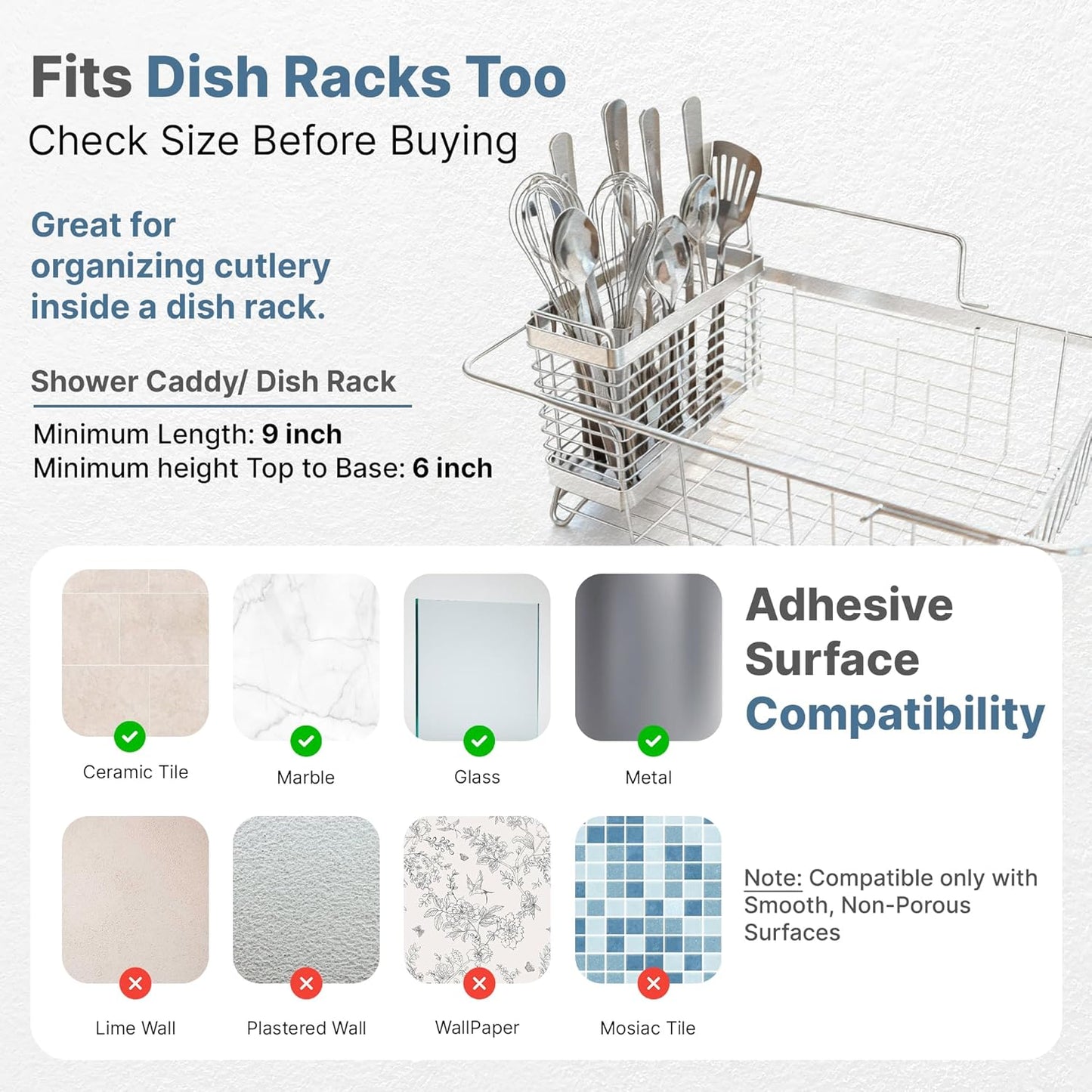 KESOL Stainless Steel Utensil Holder, Utensil Drying Rack with 3 Divided Compartments, Rust-Resistant Utensil Drying Basket, Silverware Drying Basket, Utensil Drainer for Dish Rack