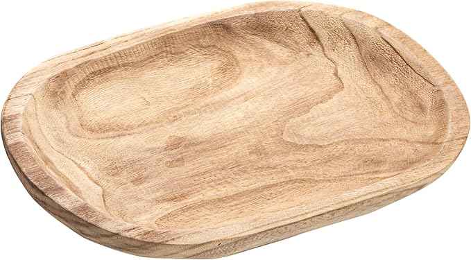 Bloomingville Hand-Carved Paulownia Wood Bowl, Natural