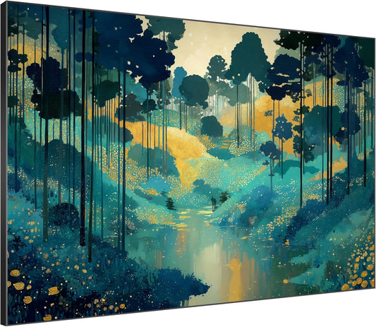 SIGNWIN 46"x60" Extra Large Framed Wall Art Whimsical Fantasy Forest, Vibrant Nature Landscape for Home Living Room Bedroom Decor (Frame Assembly Required)