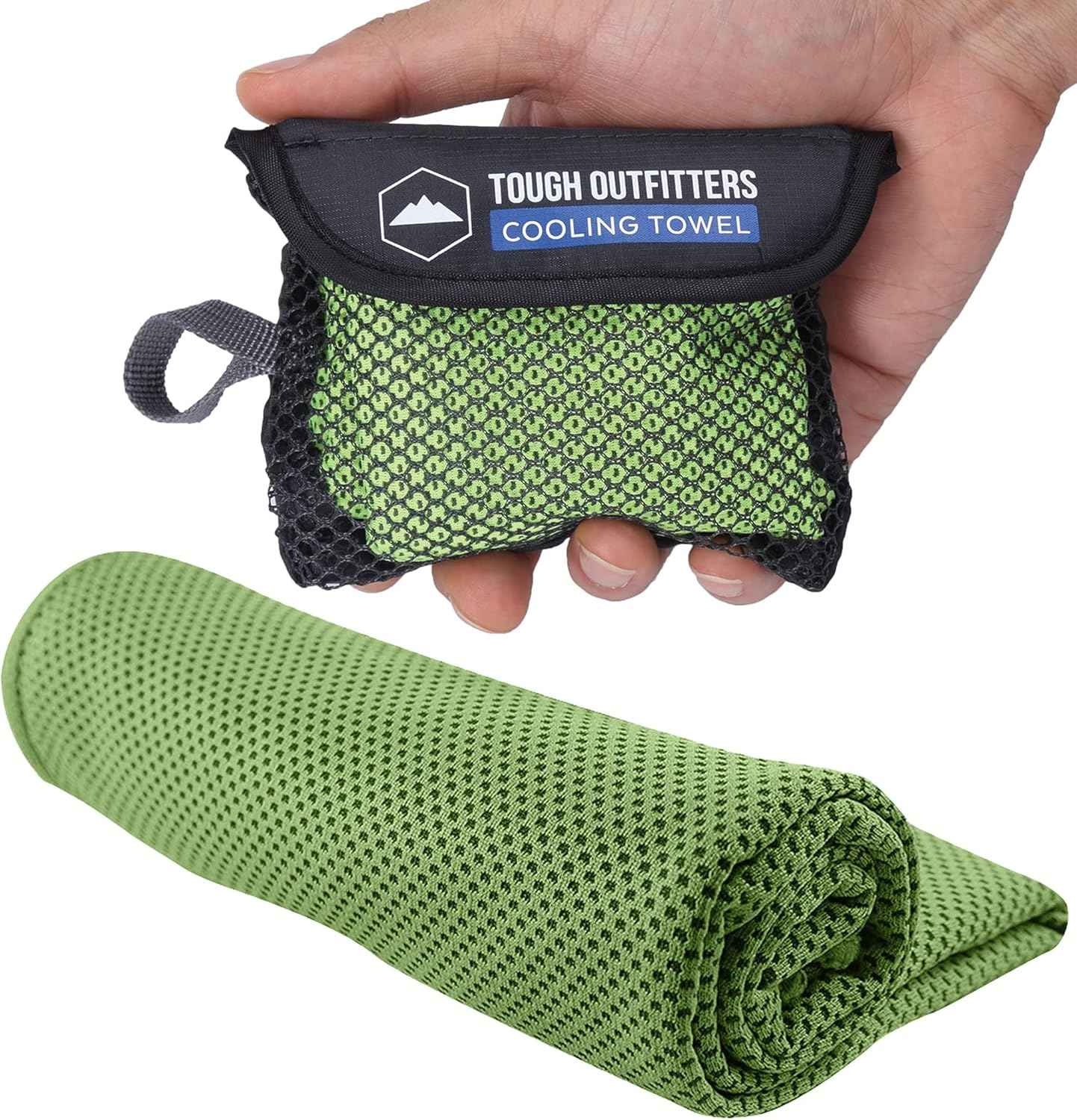 Tough Outdoors Cooling Towels for Neck Face - Neck Cooling Towel for Hot Weather Yoga Sports Golf Sweat - Instant Cold Towel