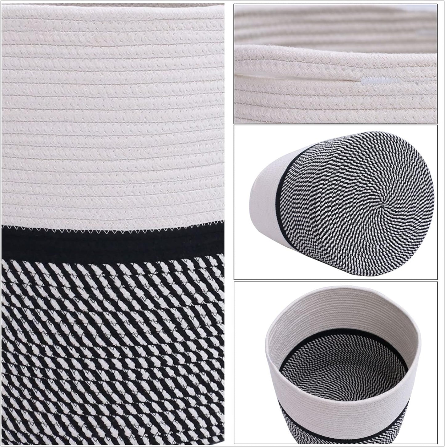 Cotton Rope Plant Basket Modern Woven Basket for 10" Flower Pot Floor Indoor Planters,Storage Organizer Toys Rustic Home Decor,Beige 11"x 11"