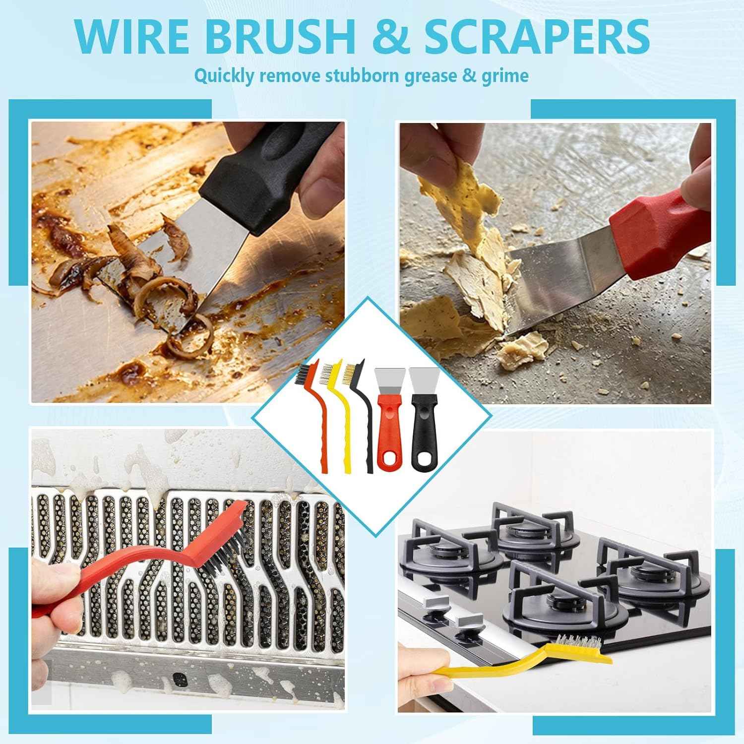 15PCS Crevice Cleaning Brush, Hard Bristle Grout Scrub Brushes, Multifunctional Gap Detail Cleaning Tools for Bathroom, Kitchen, Window Sill, Tile Corners & Household Deep Cleaning