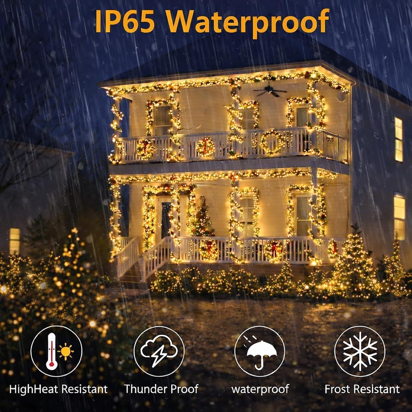 SyouHome 4-Pack Solar Fairy Lights Outdoor, 800 LEDs 264FT Extra-Long Solar String Lights, 8 Modes Waterproof Twinkle Lights for Garden Tree Wedding Party, Warm White