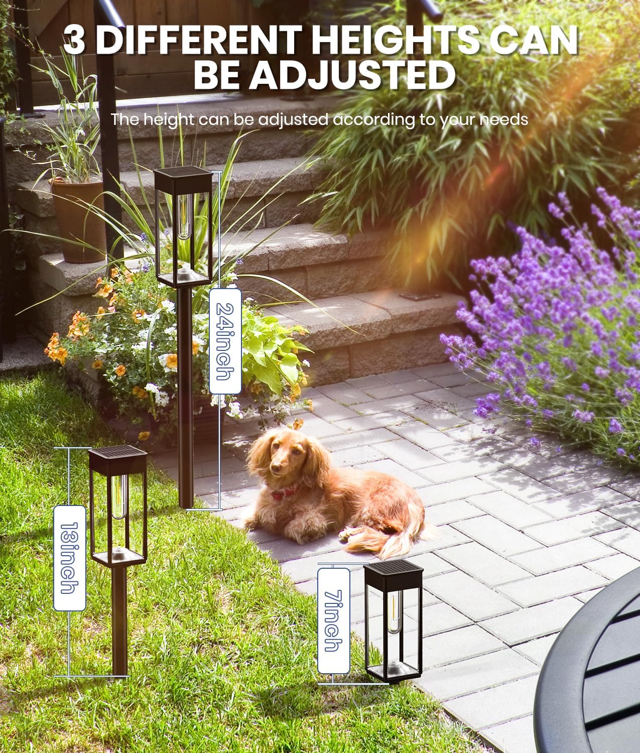 2 Pack Bright Solar Pathway Lights,IP65 Waterproof Outdoor Garden Path Lights,Solar Powered for Yard,Lawn,Walkway,Driveway Landscape Lighting (Cool White)