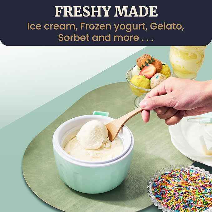 Americana Collection Elite Pint Perfect™ EIM1205M 1 Pint Ice Cream Maker Freezing Mug, Frozen Yogurt, Sorbet, Gelato Treat, Recipes, Mint