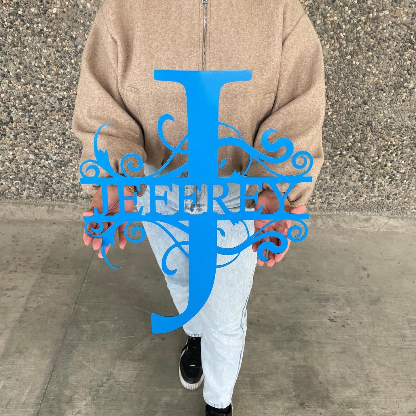 Personalized Metal Name Signs, Split Letter Monogram Wall Art Decor, Durable Steel Family Last Name Decor, Custom Signs Indoor or Outdoor, Personalized Wedding Gifts, Housewarming Gift