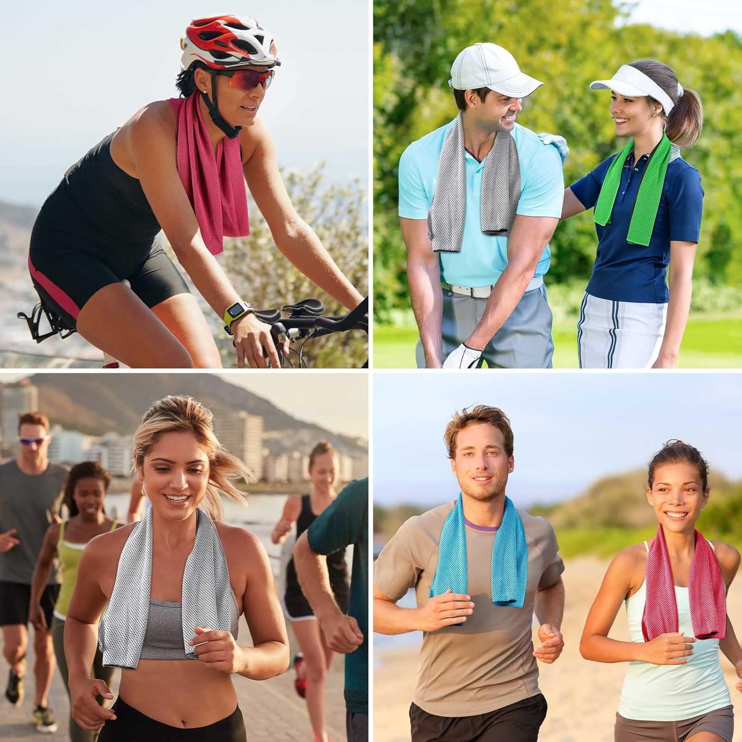 Maitys 120 Pcs Microfiber Ice Towel, Cooling Cold Comfortable Towels for Neck and Face Breathable Chilly Towel for Yoga, Sport, Gym, Workout, Camping and Activities(Multicolor,11.8 x 31.5 Inches)