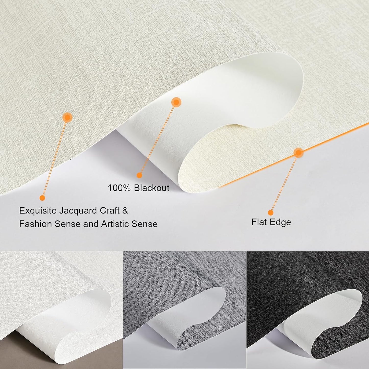 Persilux Blackout Shades for Windows Cordless Roller Blinds, Roller Windows Shades for Home with Fabric Attached Valance, UV Protections Easy Installation for Door/Office, Limestone(33" W x 48" H)