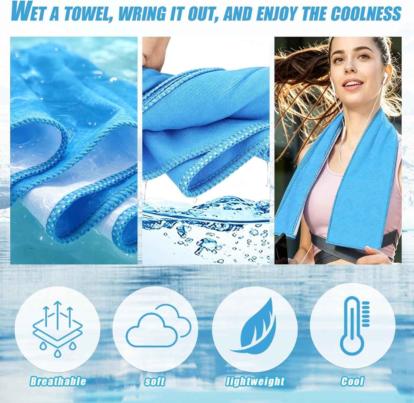 12 Pcs Cooling Towels for Neck and Face, 32"x12" Travel Towels for Girl's Trip Gifts Favor, Microfiber Soft Breathable Towel for Friendship Girls Weekend Gifts for Pool Camping Travel