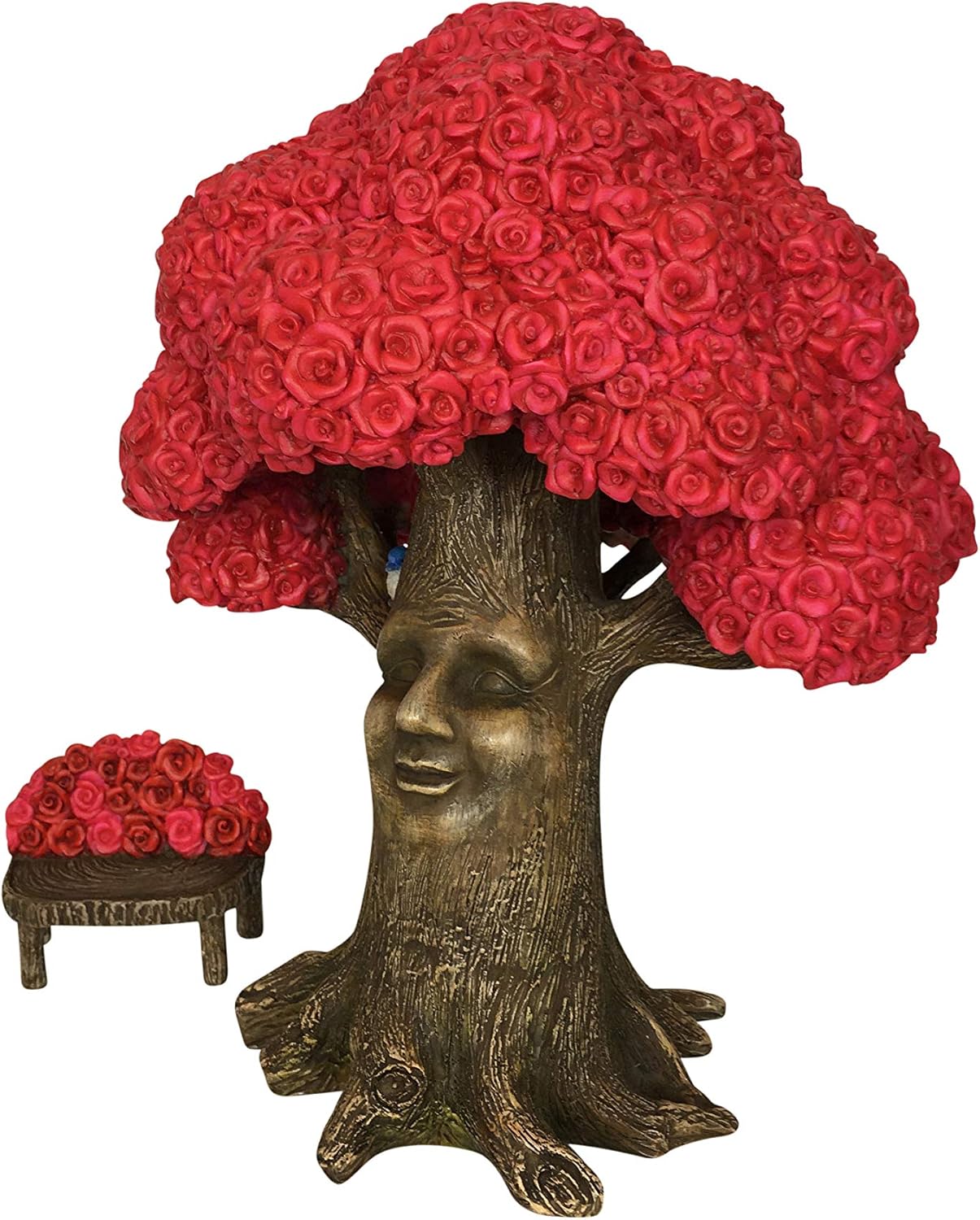 GlitZGlam Fairy Garden Miniature Tree: Mrs. Rose The Pink Rose Tree of Azar (9 Inch Tall) for The Garden Fairies and Gnomes - from The Beautiful Azarian Collection. A Fairy Garden Accessory