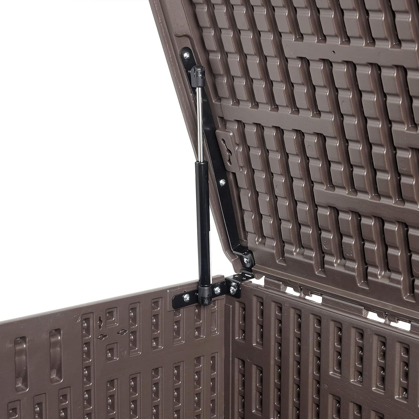 Amazon Basics Outdoor Patio Storage Box 150 Gallon Deck Box, Waterproof and Weather-resistant, Furniture Cushions Garden Tools, Brown