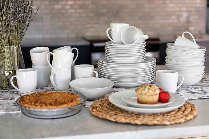 10 Strawberry Street 7" Catering Coupe Cereal Bowl, Set of 12,White