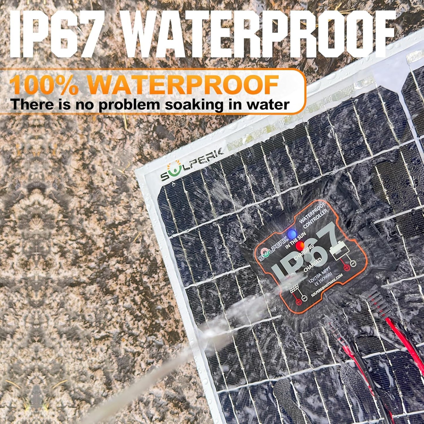 SOLPERK 50W Solar Batery Charger Solar Battery Maintainer + Upgrade 10A MPPT Charge Controller + Adjustable Mount Bracket for Car RV Boat Motorcycle,12V Solar Panel Kit Trickle Charging